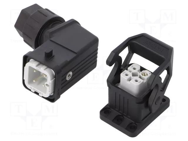 Connector: HDC; male + female; PIN: 4; 10A; 230V; HDC; 3+PE; M20 PHOENIX CONTACT HCSTAA03PTBWSHSM2