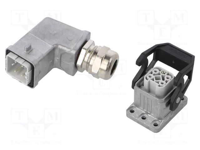 Connector: HDC; male + female; PIN: 5; 10A; 230V; HDC; 4+PE; M20 PHOENIX CONTACT HCSTAA04PTBWSHSM20