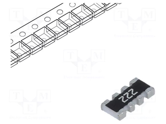 Resistor network: Y; ±5%; 2.2kΩ; No.of resistors: 4; -55÷155°C YAGEO YC164-JR-072K2