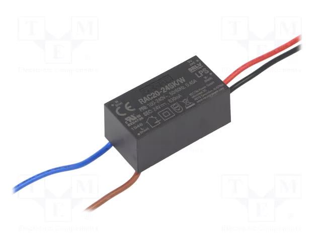 Converter: AC/DC; 20W; Uin: 85÷264VAC,120÷370VDC; Uout: 24VDC; 85% RECOM RAC20-24SK/W