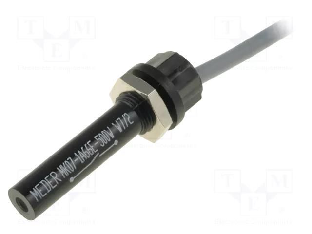 Reed switch; 25÷30mT; Pswitch: 10W; Ø6.6x39.6mm; toff: 0.1ms; 0.5A MEDER MK07-1A66E-500W