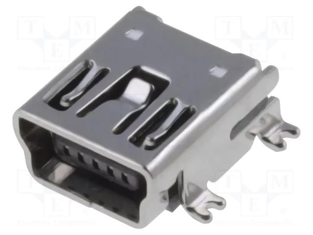 Connector: USB B mini; socket; SMT; horizontal; USB 2.0 ADAM TECH MUSB-B5-S-RA-SMT