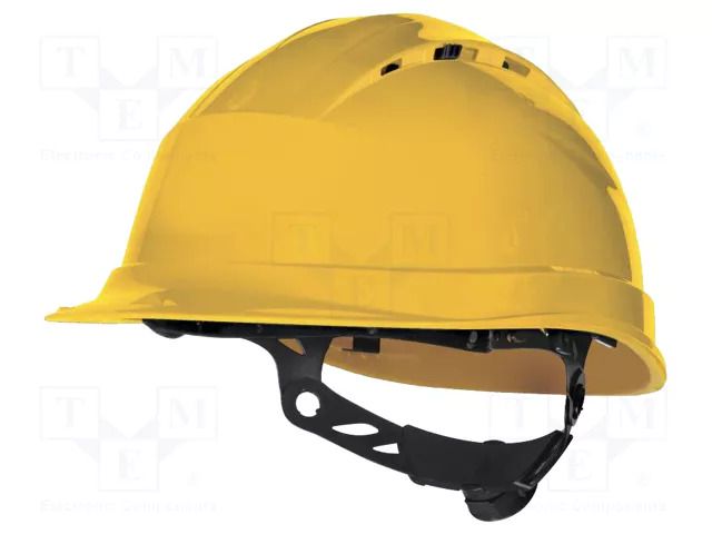 Protective helmet; adjustable; Size: 53÷63mm; yellow; 1kV DELTA PLUS DEL-QUARUP4JA