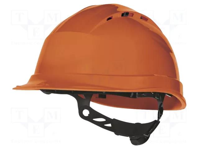 Protective helmet; adjustable; Size: 53÷63mm; orange; 1kV DELTA PLUS DEL-QUARUP4OR