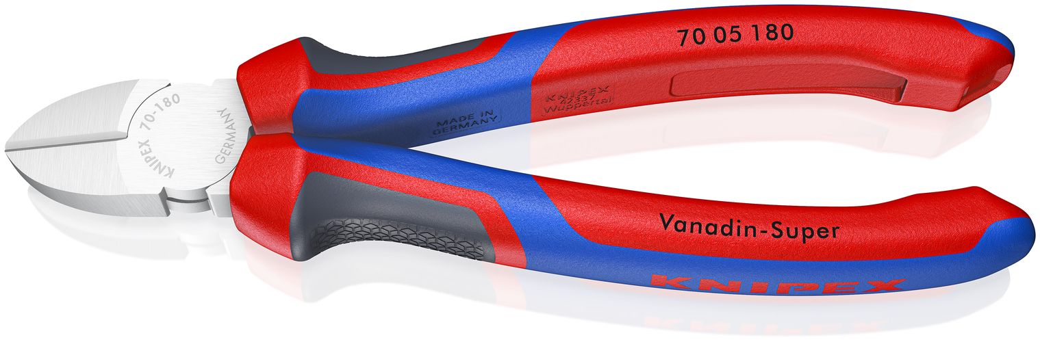KNIPEX 70 05 180 Diagonal Cutter with comfort handles chrome-plated 180 mm 70 05 180 4003773043706