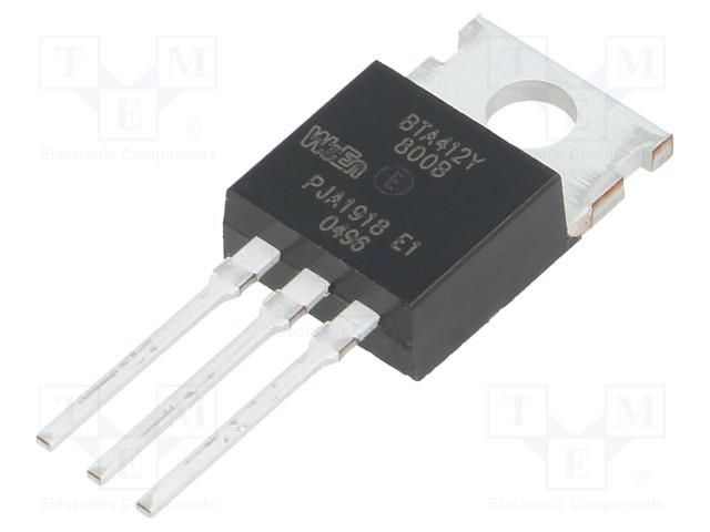 Triac; 800V; 12A; TO220AB; Igt: 50mA; Ifsm: 140A; 3Q,Hi-Com WeEn Semiconductors BTA412Y-800B.127