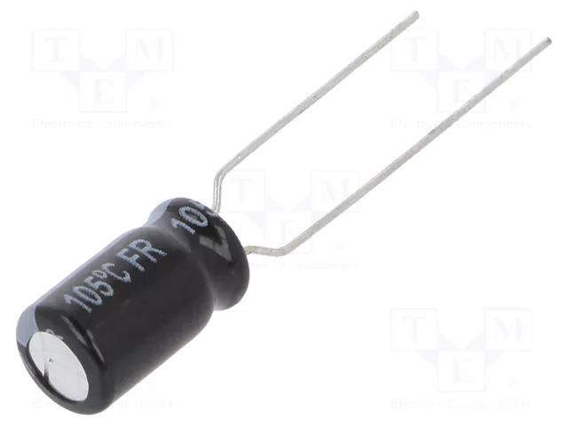 Capacitor: electrolytic; low ESR; THT; 220uF; 10VDC; Ø6.3x11.2mm PANASONIC EEUFR1A221B