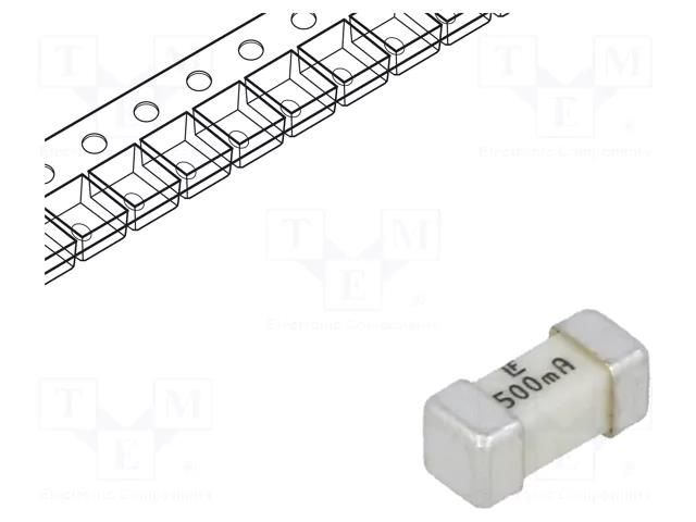 Fuse: fuse; 500mA; 125VAC; 125V; 125VDC; ultra rapid; ceramic; SMD LITTELFUSE 0453.500MR