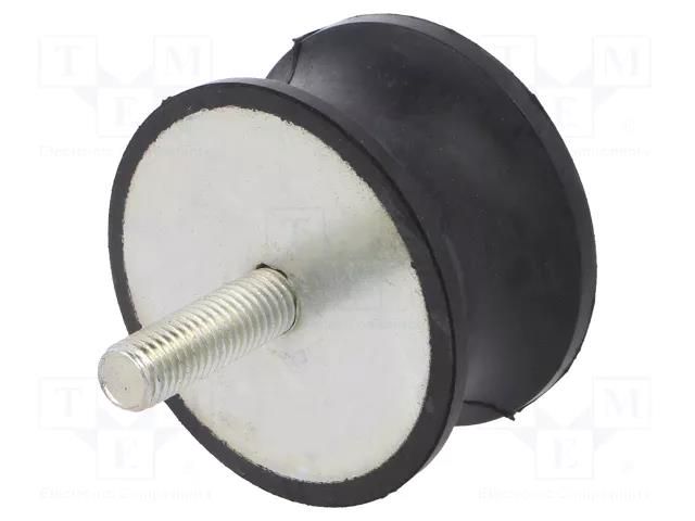 Vibration damper; M12; Ø: 75mm; rubber; L: 40mm; Thread len: 37mm ELESA+GANTER DVC1-433521