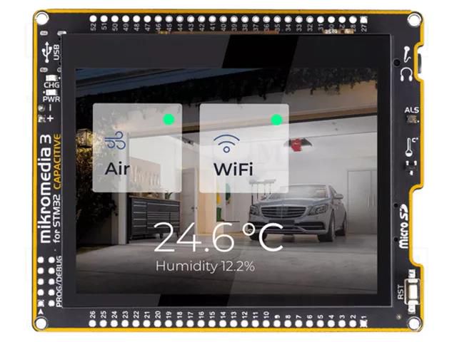Display: TFT; 3.5"; 320x240; Illumin: LED; Interface: I2C; 3.3÷5VDC MIKROE MIKROE-3648
