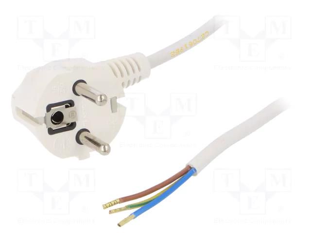 Cable; 3x0.75mm2; CEE 7/7 (E/F) plug angled,wires,SCHUKO plug PLASTROL W-97155
