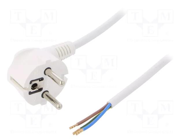 Cable; 3x1mm2; CEE 7/7 (E/F) plug angled,wires,SCHUKO plug; PVC PLASTROL W-97173