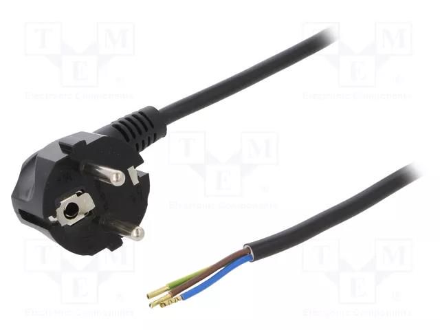Cable; 3x1mm2; CEE 7/7 (E/F) plug angled,wires,SCHUKO plug; PVC PLASTROL W-97172