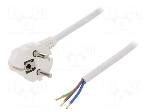 Cable; 3x1.5mm2; CEE 7/7 (E/F) plug angled,wires,SCHUKO plug PLASTROL W-97181