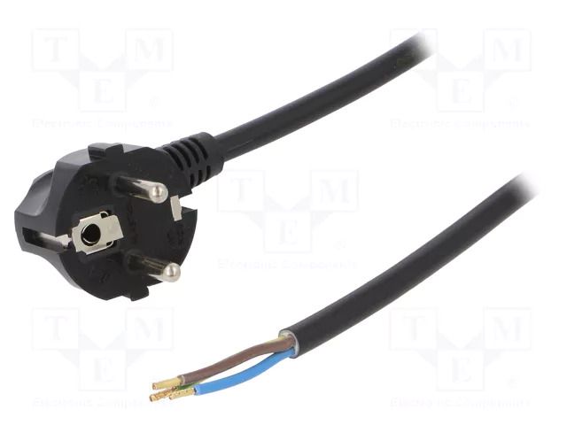 Cable; 3x1.5mm2; CEE 7/7 (E/F) plug angled,wires,SCHUKO plug PLASTROL W-97184