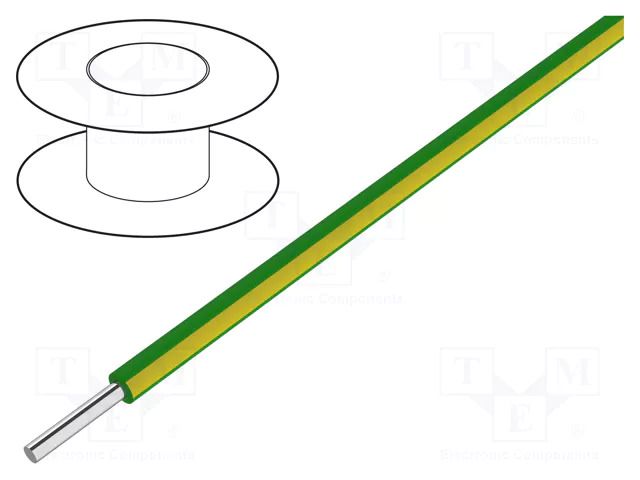 Wire; EcoWire; 14AWG; wire; Cu; MPPE; green-yellow; 600V; 305m ALPHA WIRE 6717S-GY001