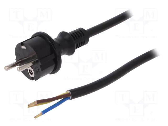 Cable; 3x2.5mm2; CEE 7/7 (E/F) plug,wires,SCHUKO plug; PVC; 4m PLASTROL W-98395