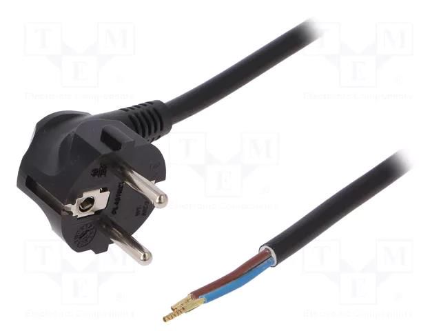 Cable; 3x1.5mm2; CEE 7/7 (E/F) plug angled,wires,SCHUKO plug PLASTROL W-98437