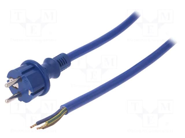 Cable; 3x2.5mm2; CEE 7/7 (E/F) plug,wires,SCHUKO plug; rubber PLASTROL W-98454