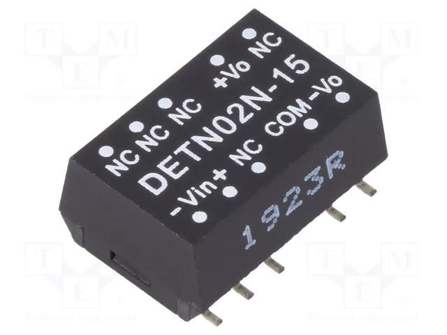 Converter: DC/DC; 2W; Uin: 21.6÷26.4VDC; Uout: 15VDC; Uout2: -15VDC MEAN WELL DETN02N-15