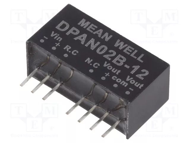 Converter: DC/DC; 2W; Uin: 18÷36VDC; Uout: 12VDC; Uout2: -12VDC; SIP8 MEAN WELL DPAN02B-12