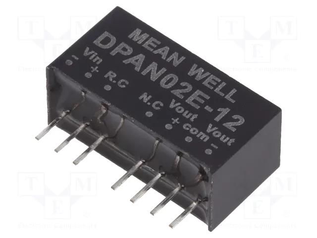 Converter: DC/DC; 2W; Uin: 4.5÷9VDC; Uout: 12VDC; Uout2: -12VDC; SIP8 MEAN WELL DPAN02E-12