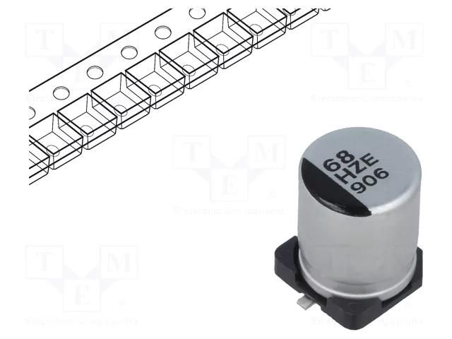 Capacitor: hybrid; 68uF; 50VDC; ESR: 30mΩ; ZE; SMD; ±20%; -55÷125°C PANASONIC EEHZE1H680P