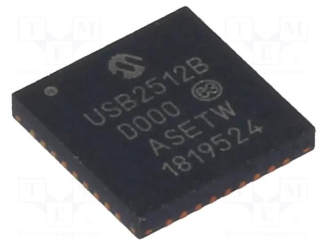 IC: HUB controller; I2C,SMBus,USB 2.0; Hi-Speed; in-tray; QFN36 MICROCHIP TECHNOLOGY USB2512B/M2