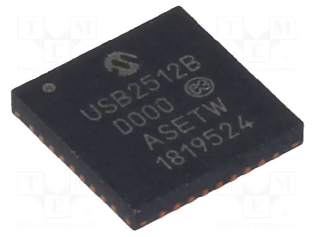 IC: HUB controller; I2C,SMBus,USB 2.0; Hi-Speed; in-tray; QFN36 MICROCHIP TECHNOLOGY USB2512B/M2