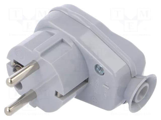 Connector: AC supply; male; plug; 2P+PE; 250VAC; 16A; grey; PIN: 3 TIMEX-ELEKTRO AWA-LKBGY