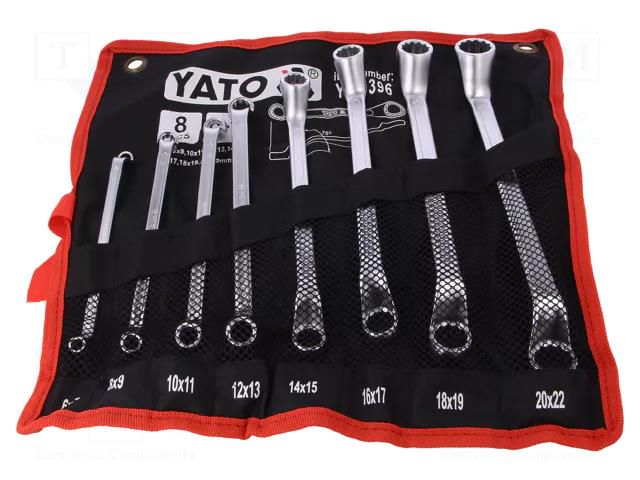 Wrenches set; box,bent; Chrom-vanadium steel; 8pcs. YATO YT-0396