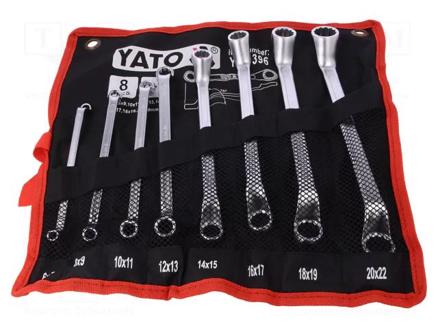 Wrench-set; box,bent; Chrom-vanadium steel; 8pcs. YATO YT-0396