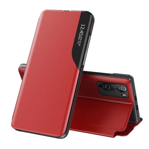 Eco Leather View Case Elegant Flip Cover Case with Stand Function Xiaomi Redmi K40 Pro + / K40 Pro / K40 / Poco F3 Red, Hurtel 5907769324970 5907769324970