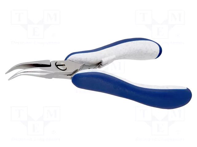 Pliers; curved,smooth gripping surfaces,half-rounded nose; ESD IDEAL-TEK IDL-ES6023B.CR.BG