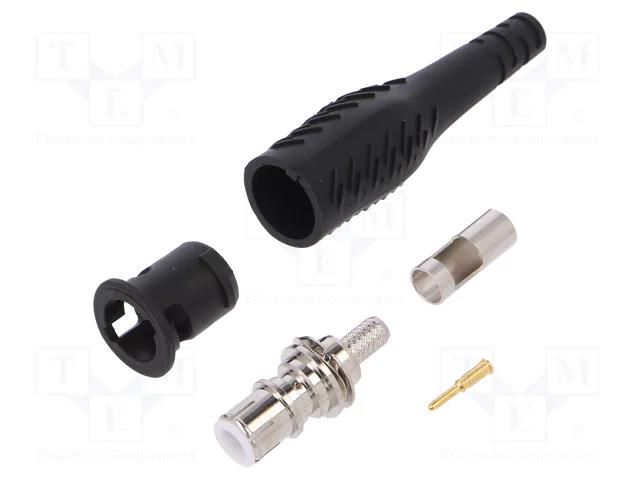 Connector: BNC; black; 3A; 58mm; soldered,crimped; BNC male; 50Ω POMONA POM-73104-0