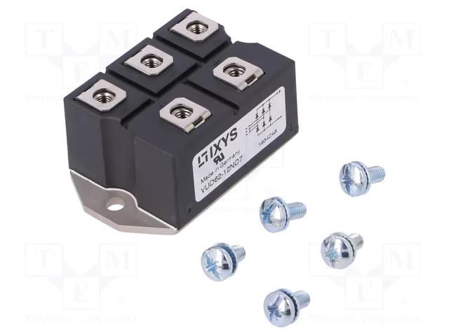 Bridge rectifier: three-phase; Urmax: 1.2kV; If: 60A; Ifsm: 550A IXYS VUO62-12NO7