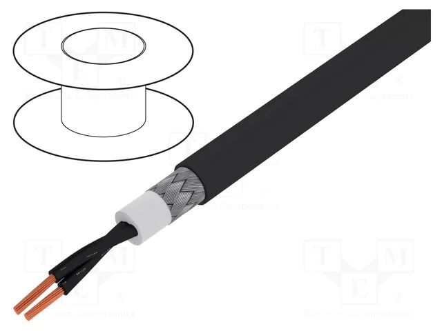 Wire; BiT 1000 CY FR; 2x1mm2; shielded,tinned copper braid; PVC BITNER BITNER-S66594