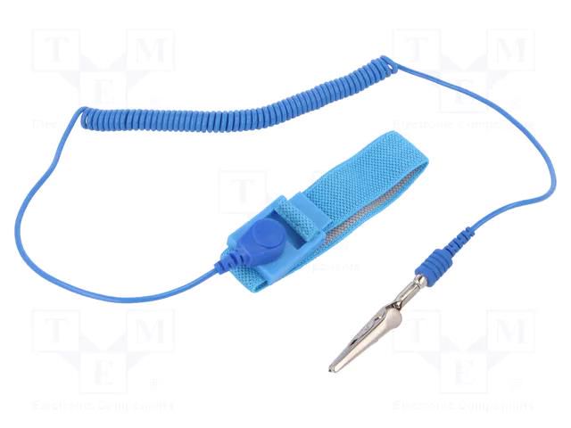 Wristband; ESD; Features: antialergic; 1MΩ; 1.83m ANTISTAT ATS-066-0053