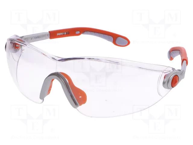 Safety spectacles; Lens: transparent; Classes: 1 DELTA PLUS DEL-VULC2ORIN