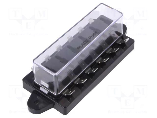 Fuse boxes; 19mm; 30A; screw; Leads: connectors; Body: black; ways: 6 SCI R3-76D-01-3106