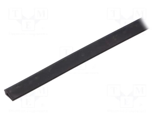 Hole and edge shield; EPDM; L: 10m; black; H: 10mm; W: 4mm RST ROZTOCZE UT-5.2-10M