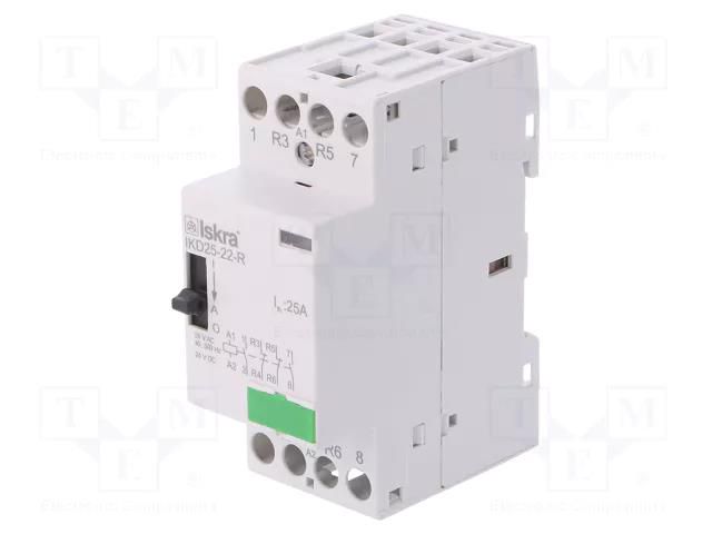 Contactor: 4-pole installation; 25A; 24VAC,24VDC; NC x2 + NO x2 ISKRA IKD25-22-R/24V