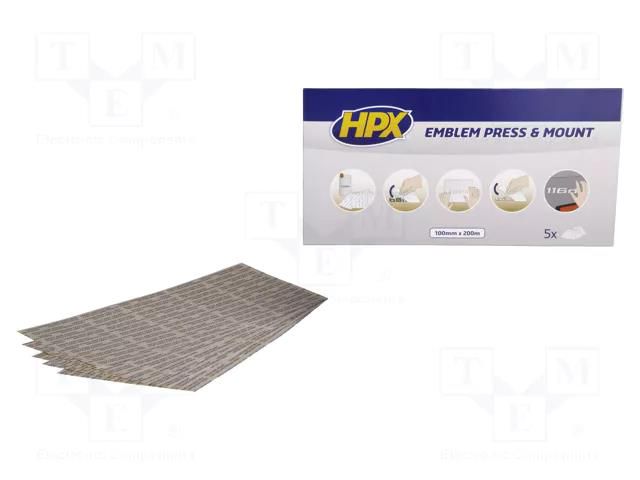 Tape: fixing; W: 100mm; L: 0.2m; Thk: 0.04mm; double-sided; acrylic HPX HPX-MEP-100200TR/5