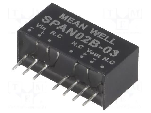 Converter: DC/DC; 2W; Uin: 18÷36VDC; Uout: 3.3VDC; Iout: 0÷500mA MEAN WELL SPAN02B-03