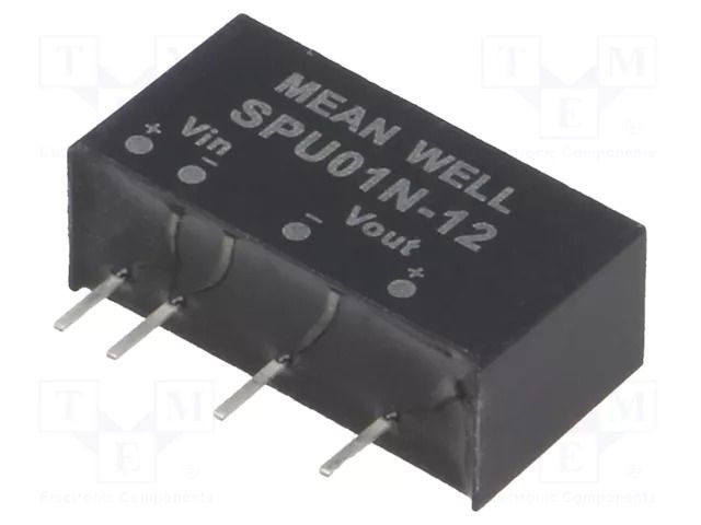 Converter: DC/DC; 1W; Uin: 21.6÷26.4VDC; Uout: 12VDC; Iout: 0÷84mA MEAN WELL SPU01N-12