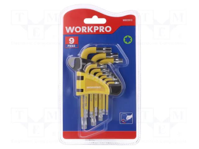 Wrench-set; Torx®; Chrom-vanadium steel; 9pcs. Workpro WP-W022013WE