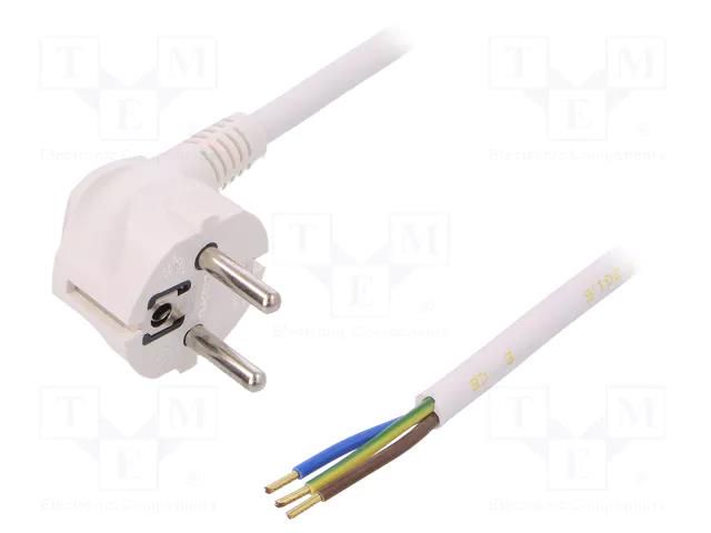 Cable; 3x1.5mm2; CEE 7/7 (E/F) plug angled,wires,SCHUKO plug PLASTROL W-98009