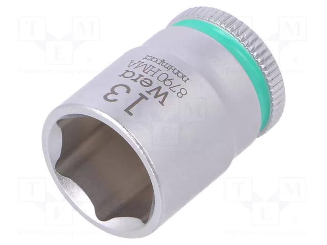 Socket; 6-angles,socket spanner; HEX 13mm; 1/4"; Zyklop WERA WERA.05003512001