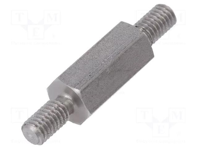 Screwed spacer sleeve; 15mm; Ext.thread: M4; hexagonal DREMEC TMM-M4X15/DR446