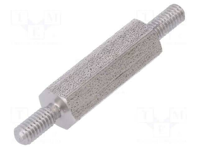 Screwed spacer sleeve; 15mm; Ext.thread: M2,5; hexagonal DREMEC TMM-M2.5X15/DR442